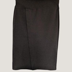 Faux-wrap pencil midi skirt